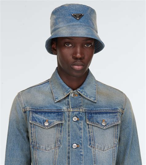 prada beanie hat and scarf|Prada denim bucket hat.